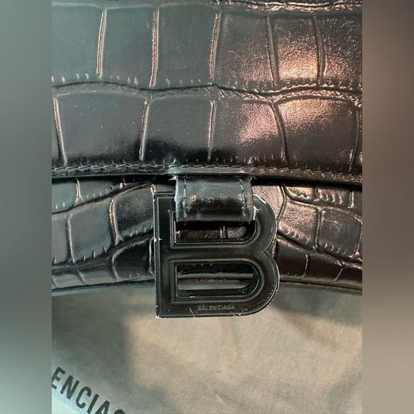 Balenciaga Crocodile Embossed Small Hourglass Bag - Picture 11 of 14